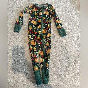 Little Sleepies Green Fruit Print Footie